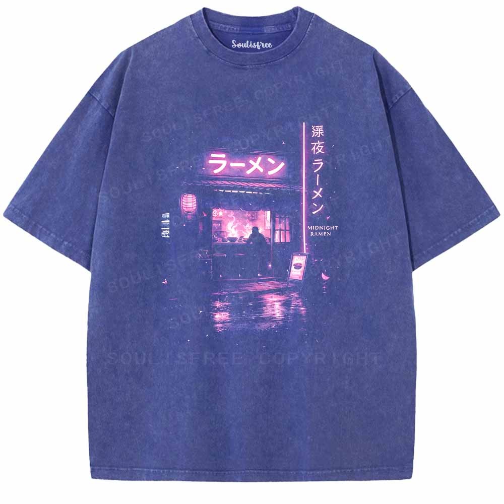 Soulisfree Neon Lights For Lonely Nights Washed Tee