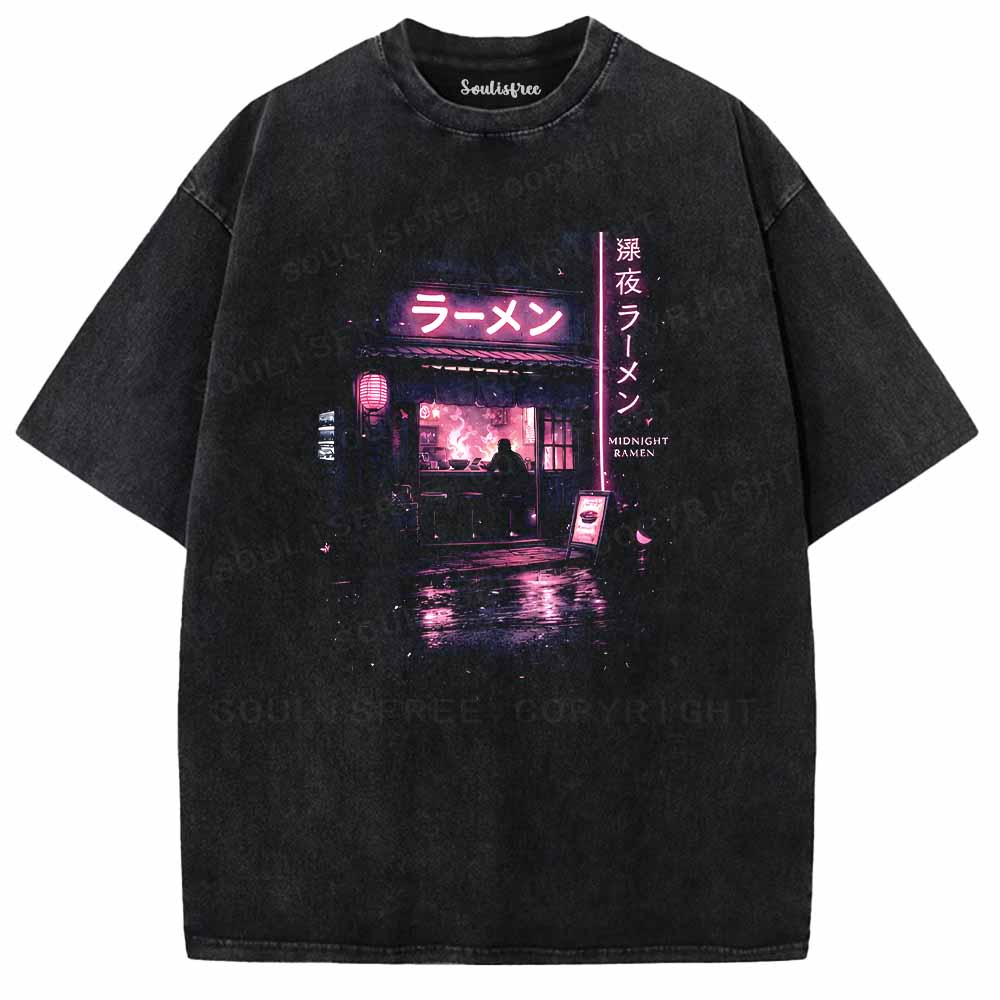 Soulisfree Neon Lights For Lonely Nights Washed Tee
