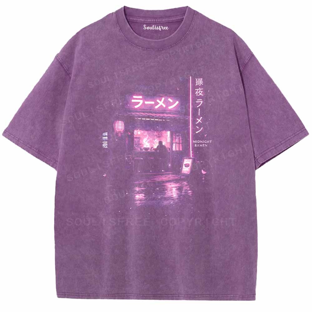 Soulisfree Neon Lights For Lonely Nights Washed Tee