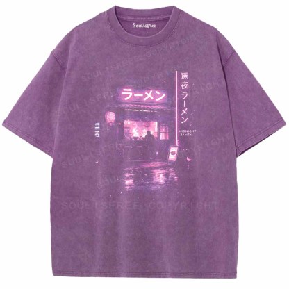 Soulisfree Neon Lights For Lonely Nights Washed Tee