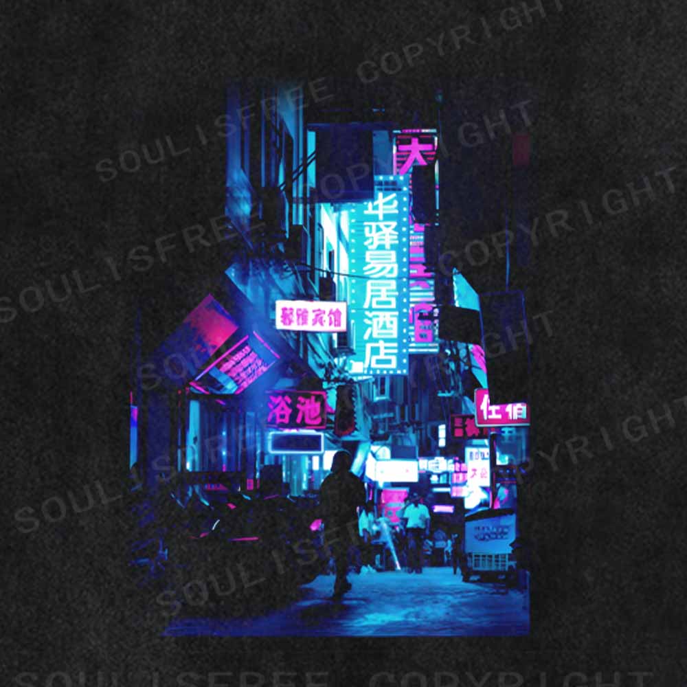Soulisfree Neon Glow In Ancient East Lanes Washed Tee