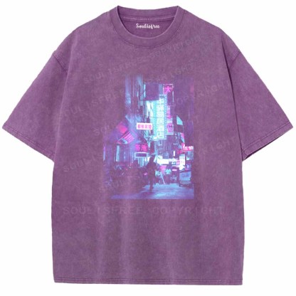 Soulisfree Neon Glow In Ancient East Lanes Washed Tee