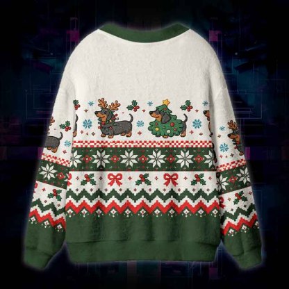 Soulisfree A Small Friend In A Big Winter World Fuzzy Cardigan Sweater