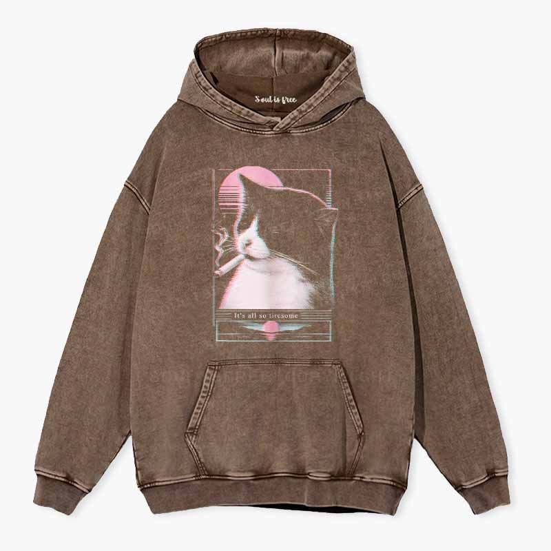 Soulisfree It's All So Tiresome  Washed Hoodie