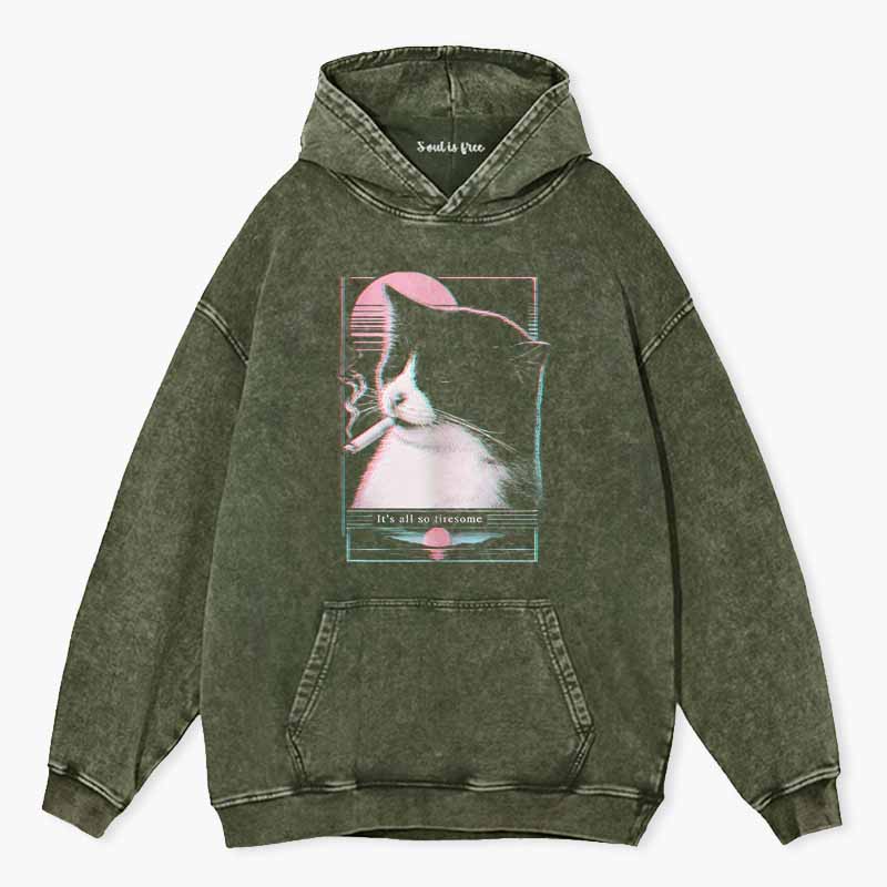 Soulisfree It's All So Tiresome  Washed Hoodie