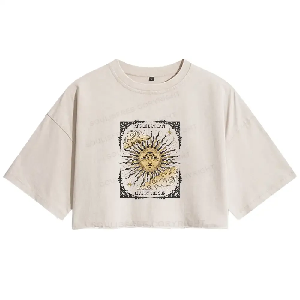 Designed Living By The Sun Washed Crop T-shirt