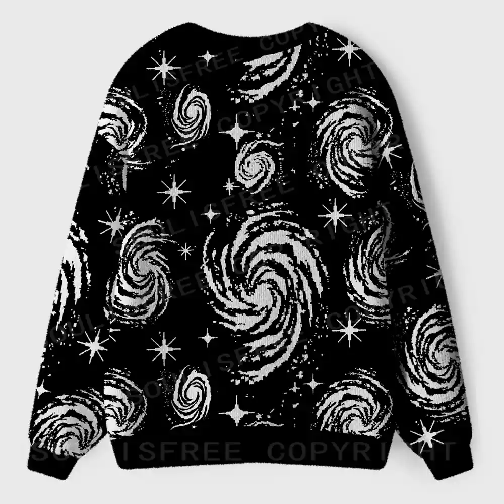 Galactic Swirl: A Cosmic Journey Ugly Cardigan Sweaters