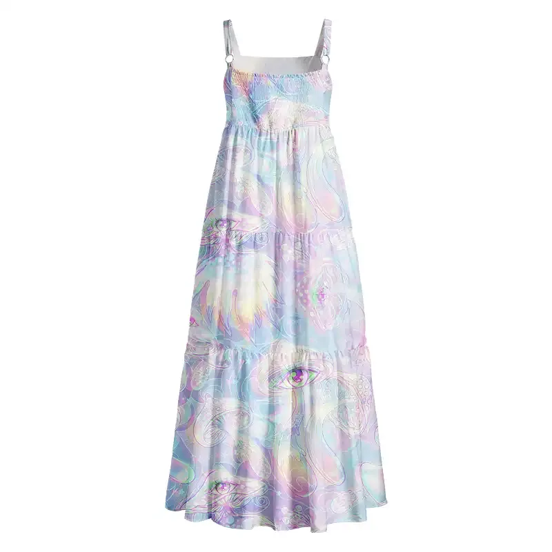 Soulisfree Pastel  All‑Seeing Eyes Boho Maxi Dress