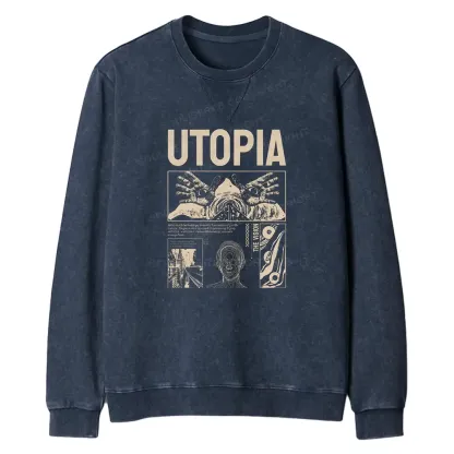 Yearning For Utopia Regular Fit Washed Sweatshirt