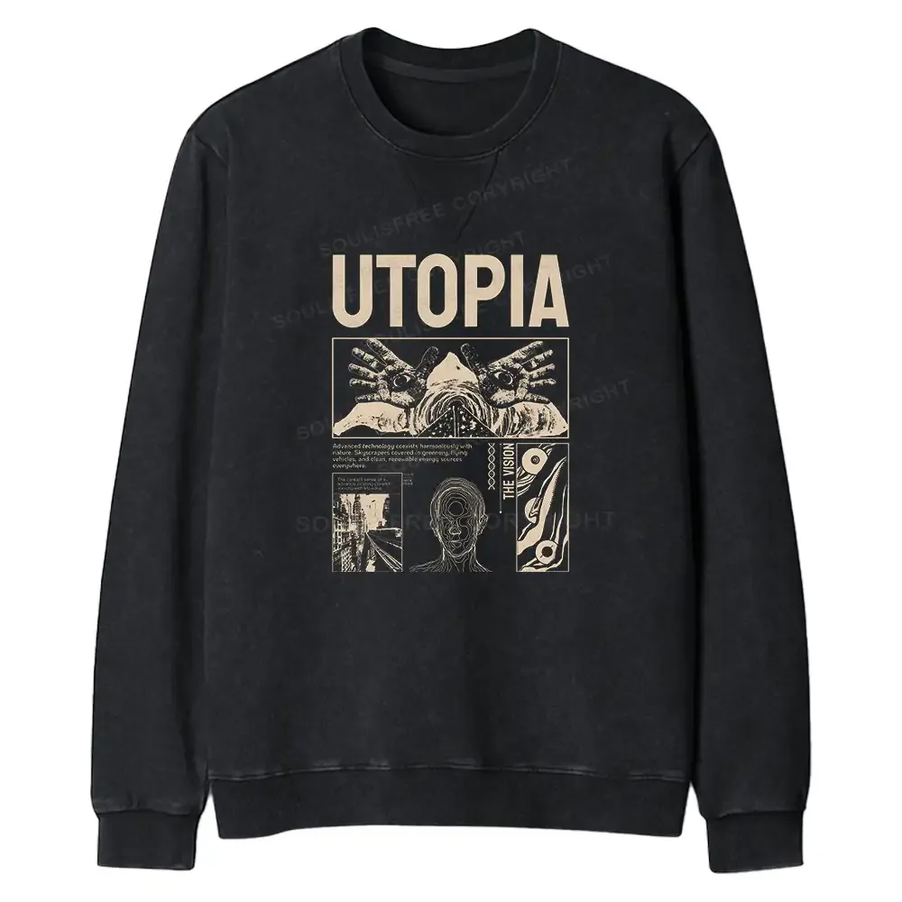 Yearning For Utopia Regular Fit Washed Sweatshirt