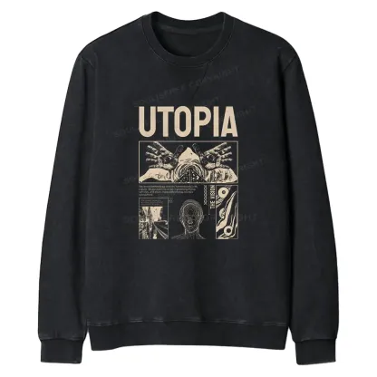 Yearning For Utopia Regular Fit Washed Sweatshirt