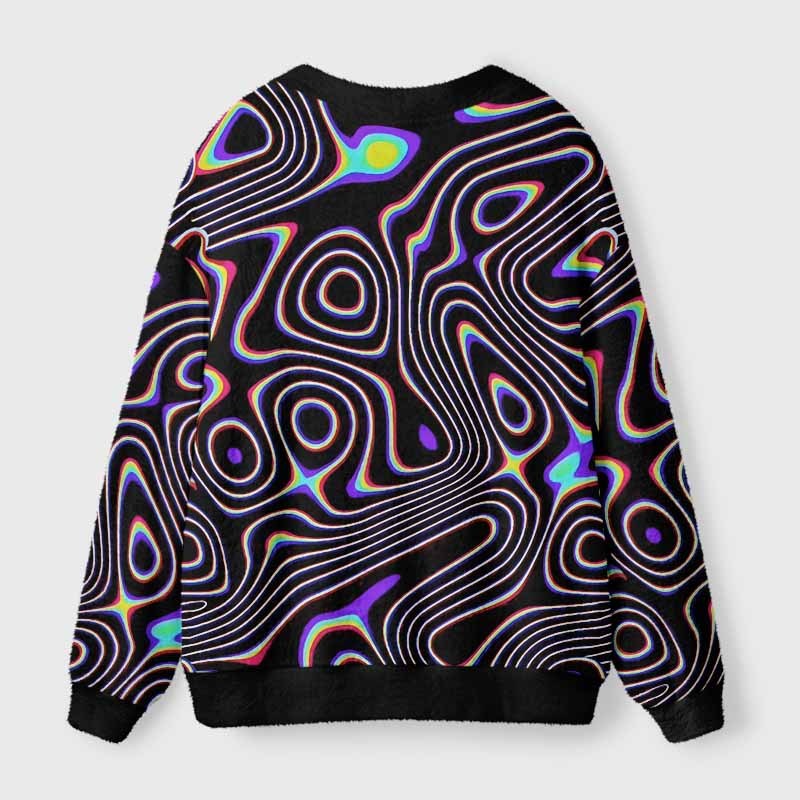 Soulisfree Psy Current – Liquid Energy Fuzzy Cardigan Sweater