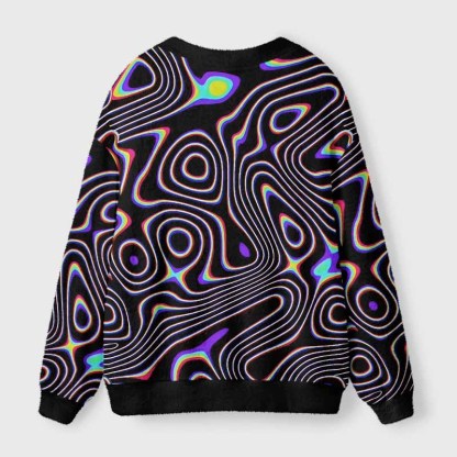 Soulisfree Psy Current – Liquid Energy Fuzzy Cardigan Sweater