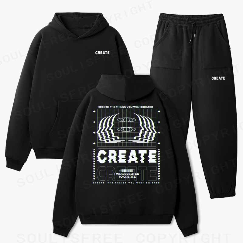Soulisfree CRERTE THE THINGS YOU WISH EXISTED Cotton Fleece Hoodie Set
