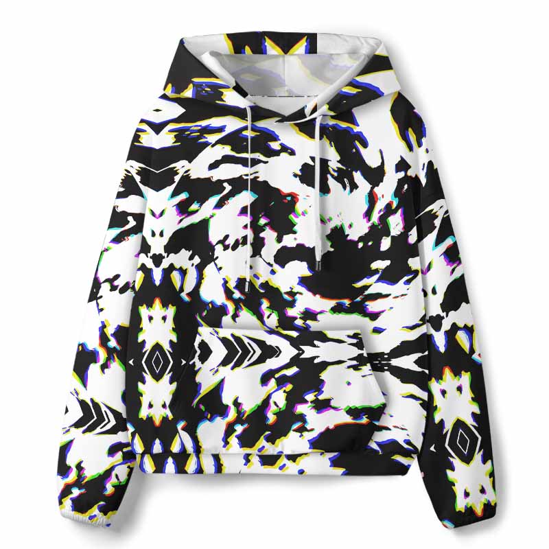 Soulisfree RGB Glitch Camo All-Over Print Hoodie