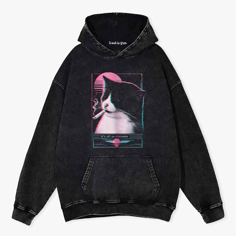 Soulisfree It's All So Tiresome  Washed Hoodie
