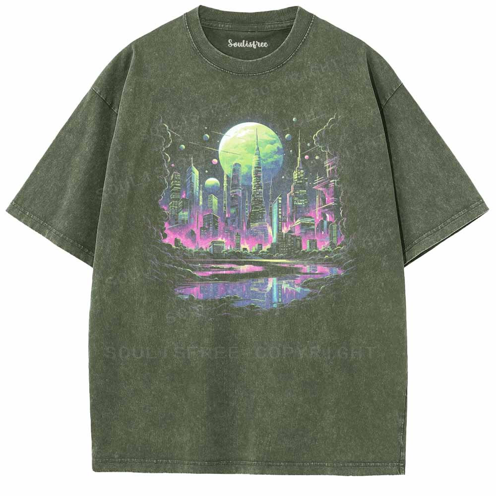 Soulisfree LUNAR CYBERTOWN Washed Tee