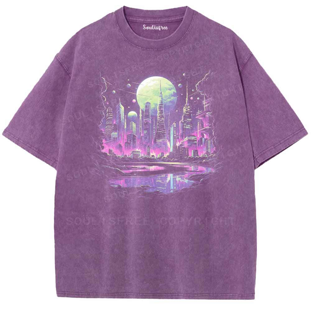 Soulisfree LUNAR CYBERTOWN Washed Tee