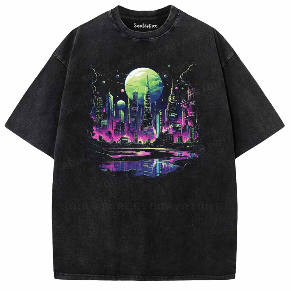 Soulisfree LUNAR CYBERTOWN Washed Tee