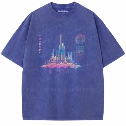 Soulisfree Grid World Of Eastern Tomorrow Washed Tee