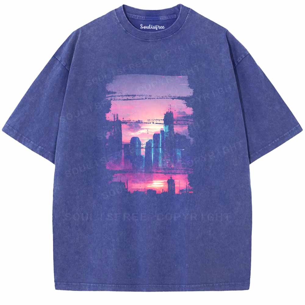 Soulisfree SUNSET NEON FUTURISTIC  Washed Tee