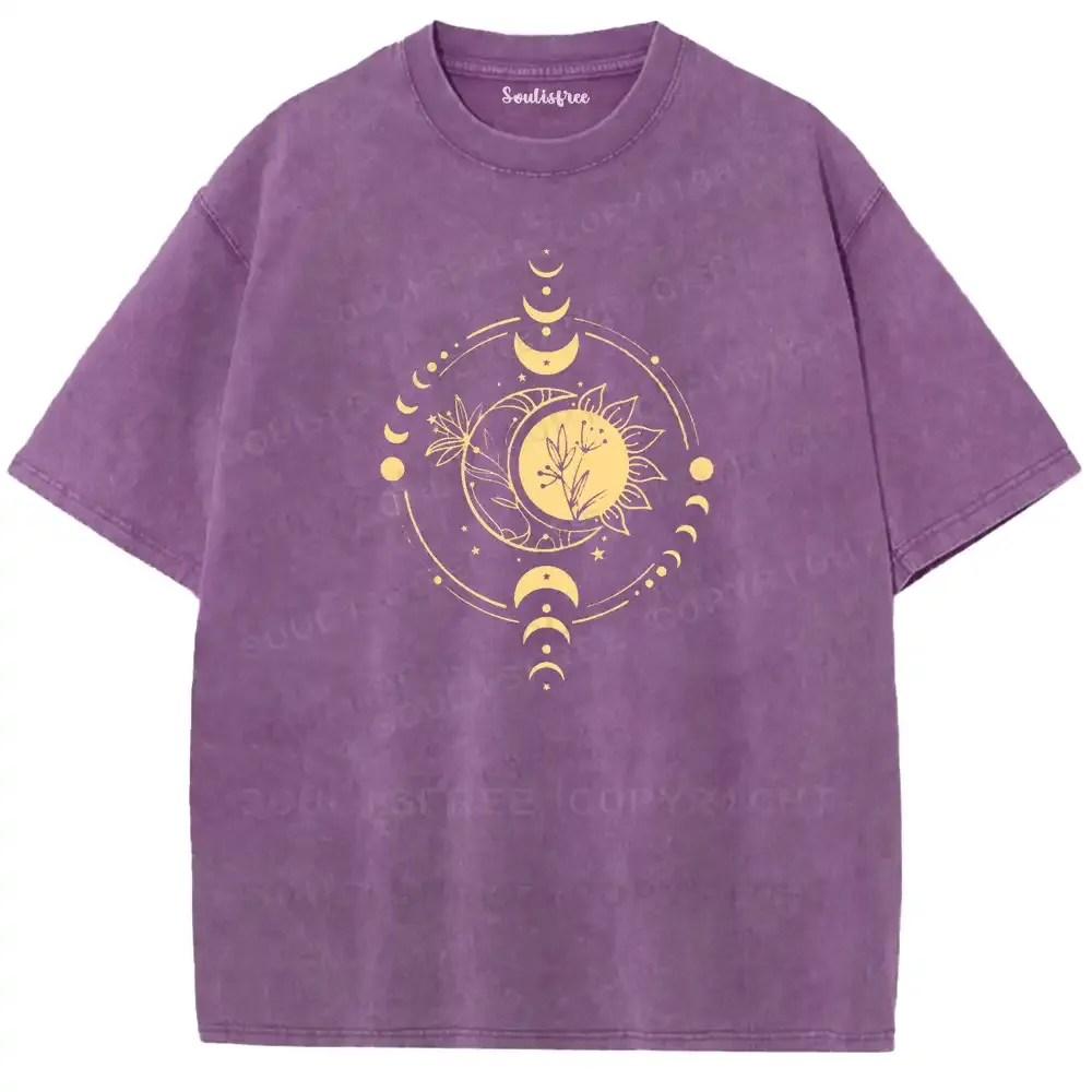 Lunar Floral Harmony Washed T-shirt