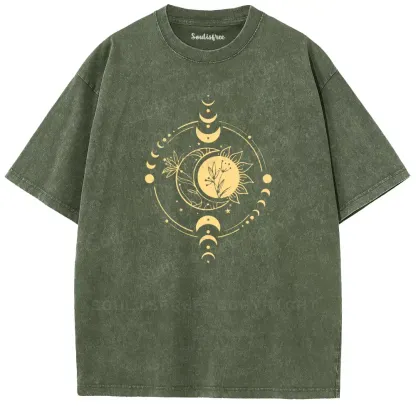 Lunar Floral Harmony Washed T-shirt
