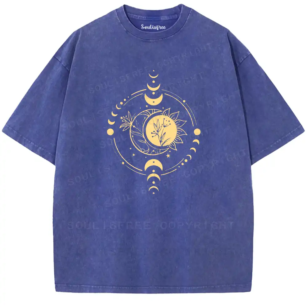 Lunar Floral Harmony Washed T-shirt
