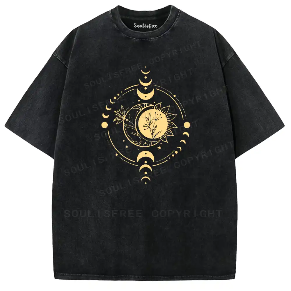 Lunar Floral Harmony Washed T-shirt