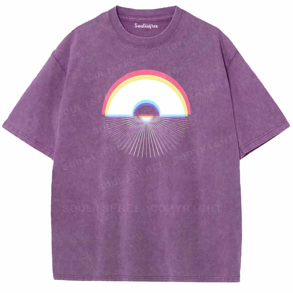 Soulisfree RGB RAINBOW SUNSET  Washed Tee