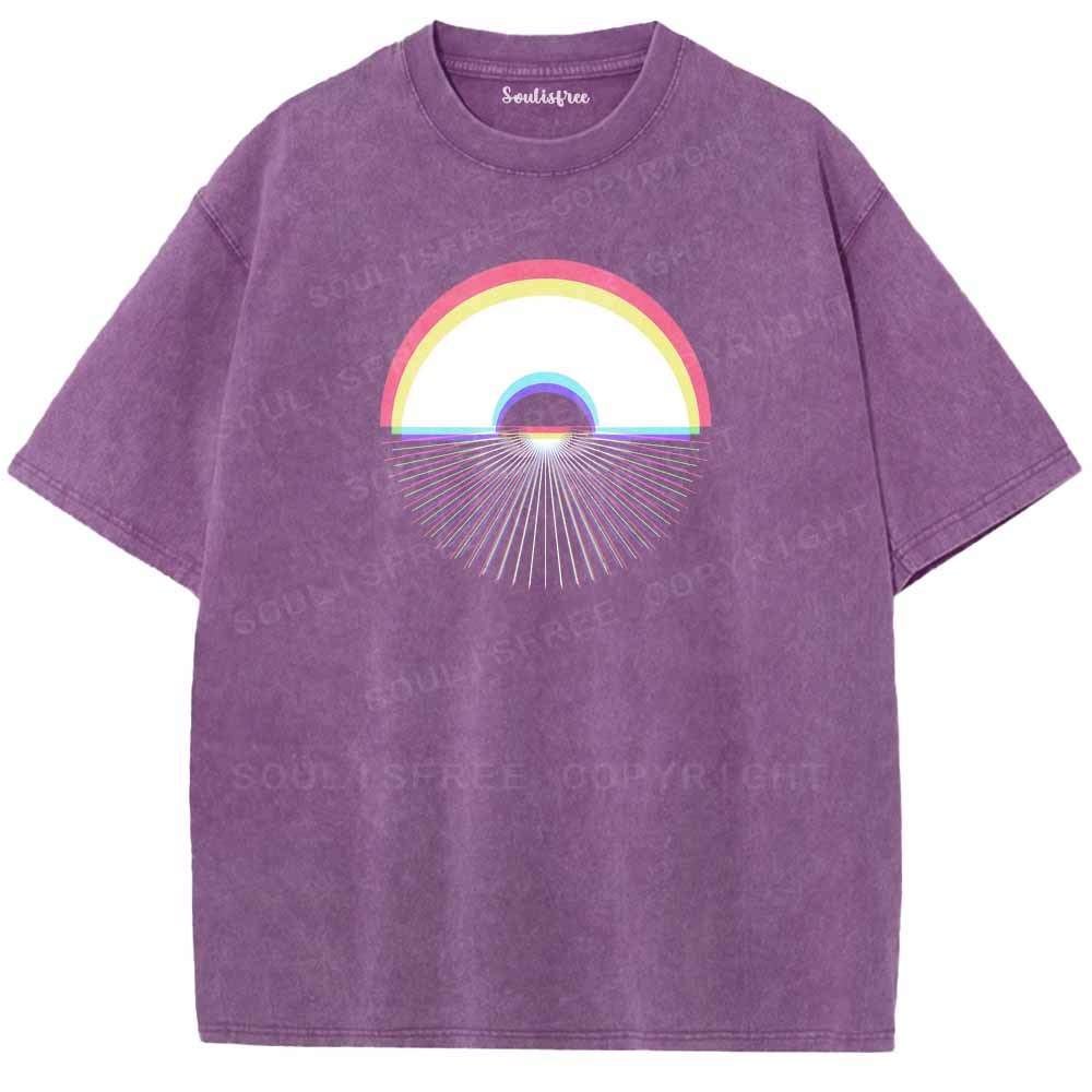 Soulisfree RGB RAINBOW SUNSET  Washed Tee