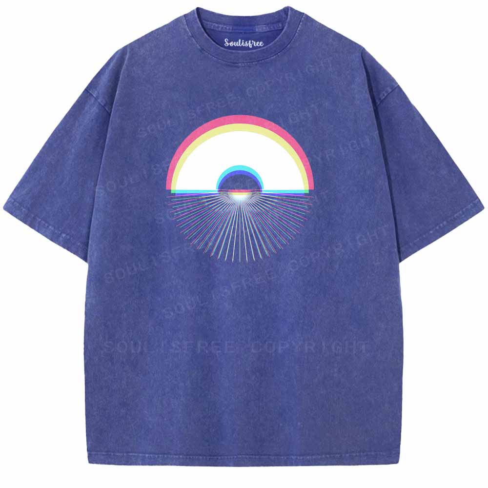 Soulisfree RGB RAINBOW SUNSET  Washed Tee
