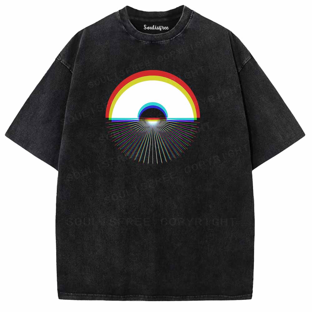 Soulisfree RGB RAINBOW SUNSET  Washed Tee
