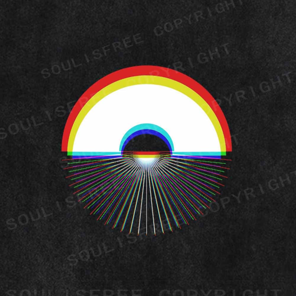Soulisfree RGB RAINBOW SUNSET  Washed Tee