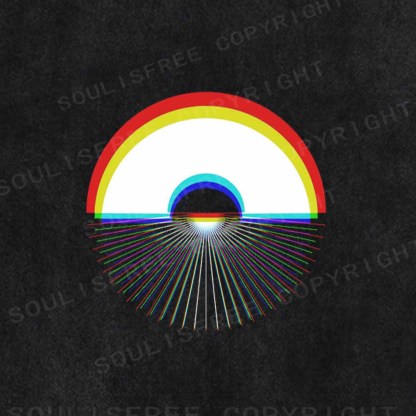 Soulisfree RGB RAINBOW SUNSET  Washed Tee