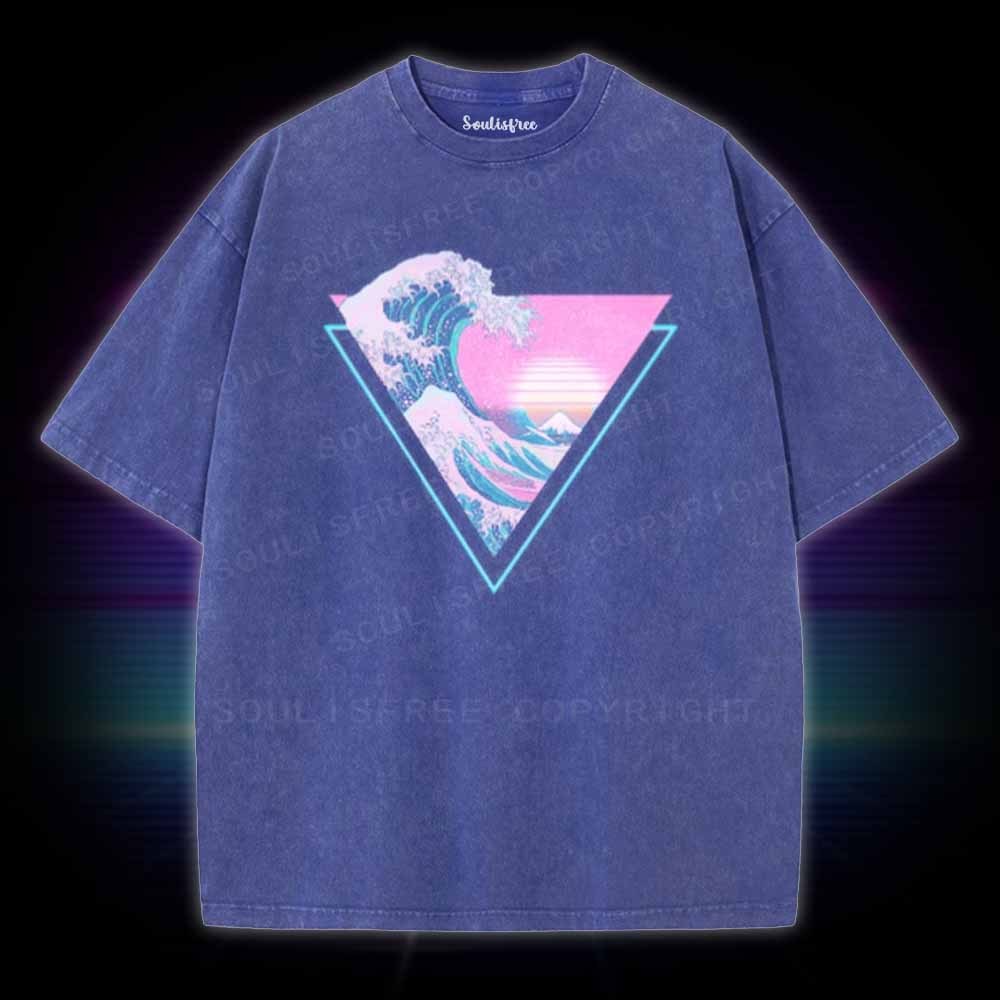 Soulisfree Great Wave Retro Triangle Washed Tee