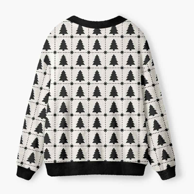 Soulisfree The Geometry Of Christmas Dreams Fuzzy Cardigan Sweater