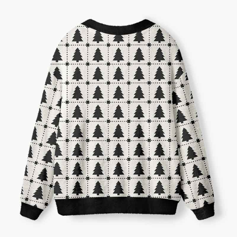 Soulisfree The Geometry Of Christmas Dreams Fuzzy Cardigan Sweater
