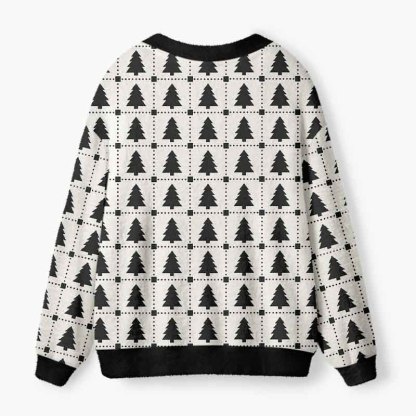 Soulisfree The Geometry Of Christmas Dreams Fuzzy Cardigan Sweater
