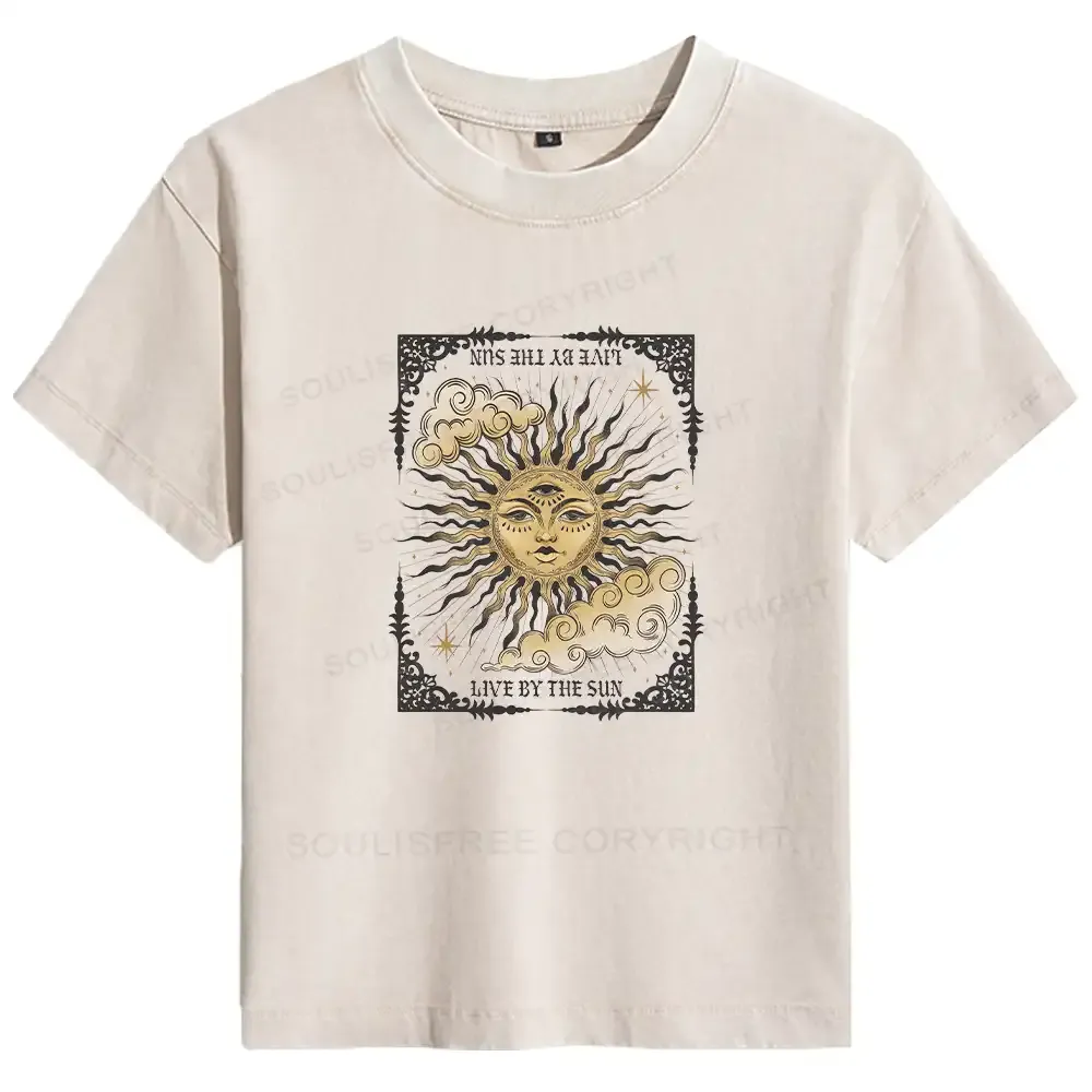Designed Living By The Sun Basic Washed T-shirt