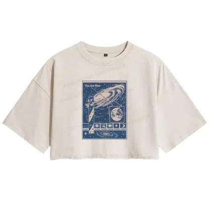 You Are Here Washed Space T-shirt  Washed Crop T-shirt