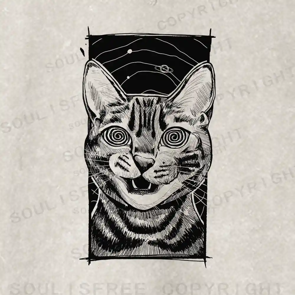 Hypnotic Cat Fit Washed Sweatshirt