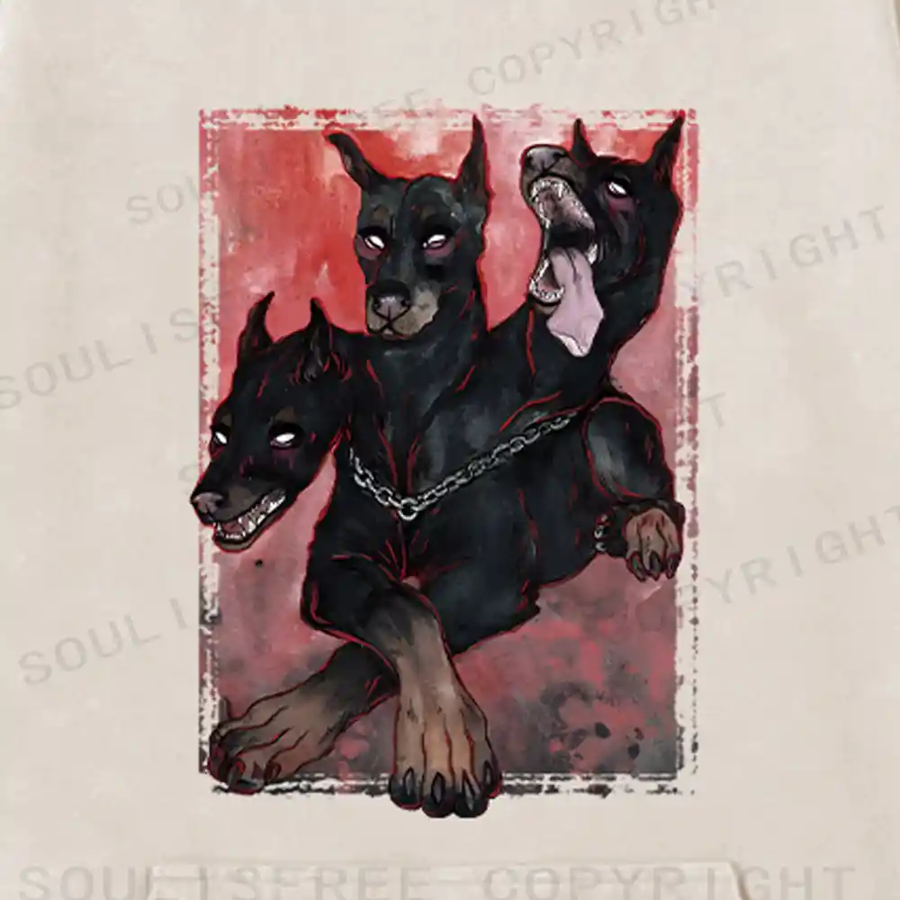 Doberman In The Dark Washed Hoodie