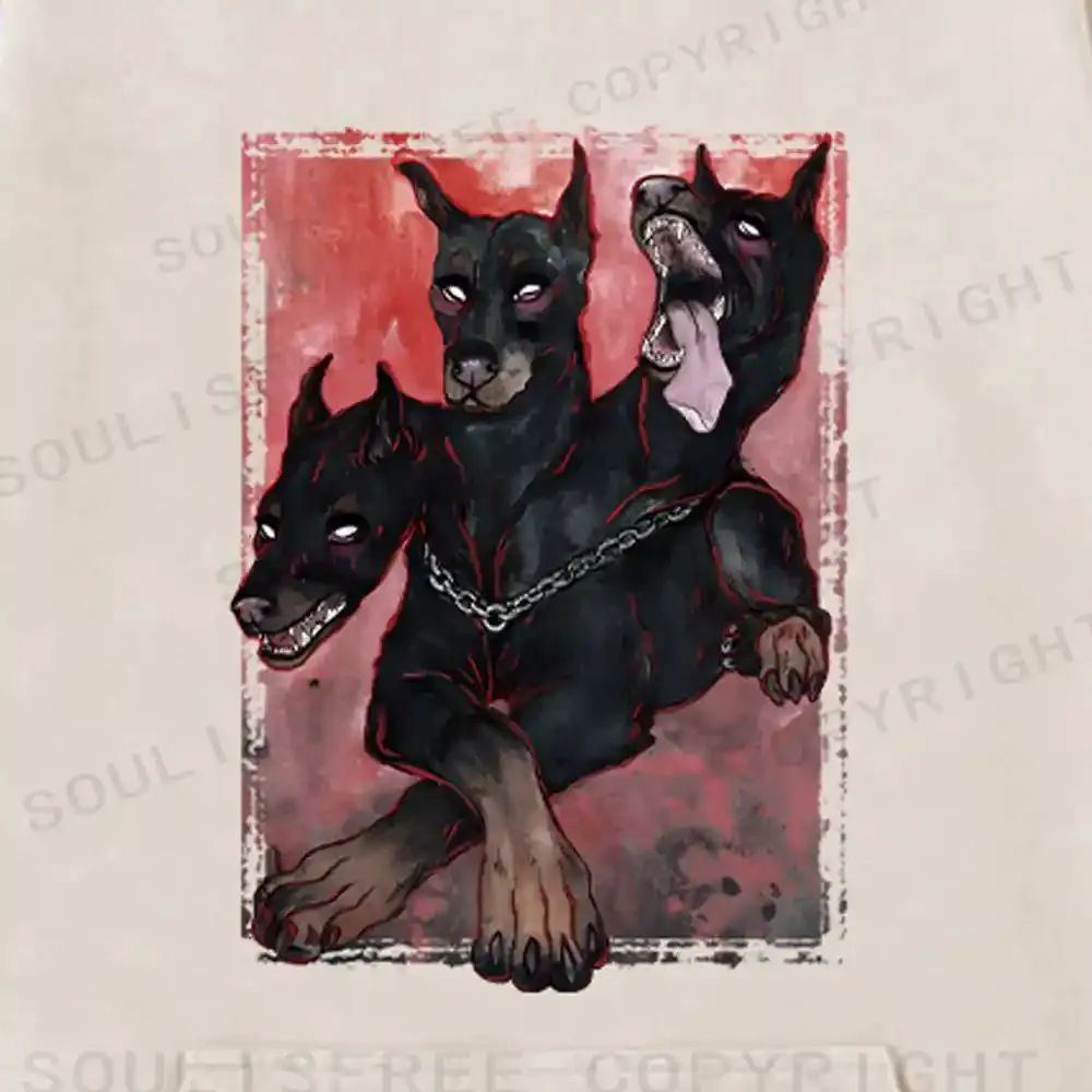 Doberman In The Dark Washed Hoodie