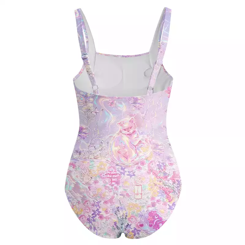 Soulisfree Iridescent Floral Fantasy One‑Piece Swimsuit