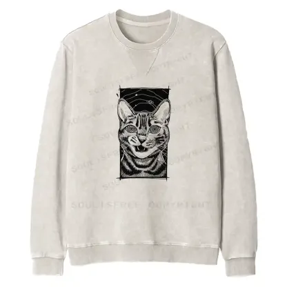 Hypnotic Cat Fit Washed Sweatshirt