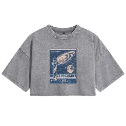 You Are Here Washed Space T-shirt  Washed Crop T-shirt