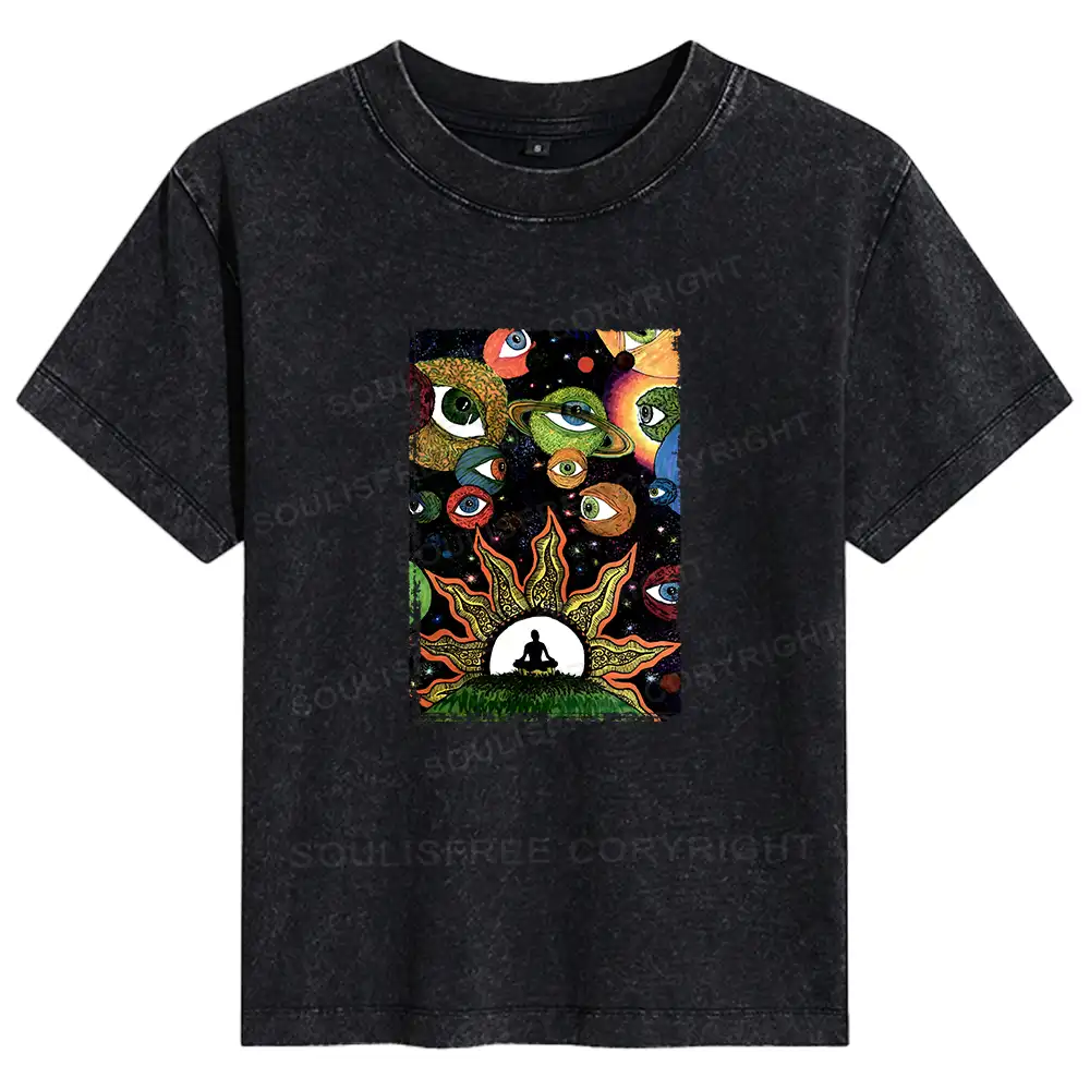 Meditation Of The Sun And Moon Basic Washed T-shirt