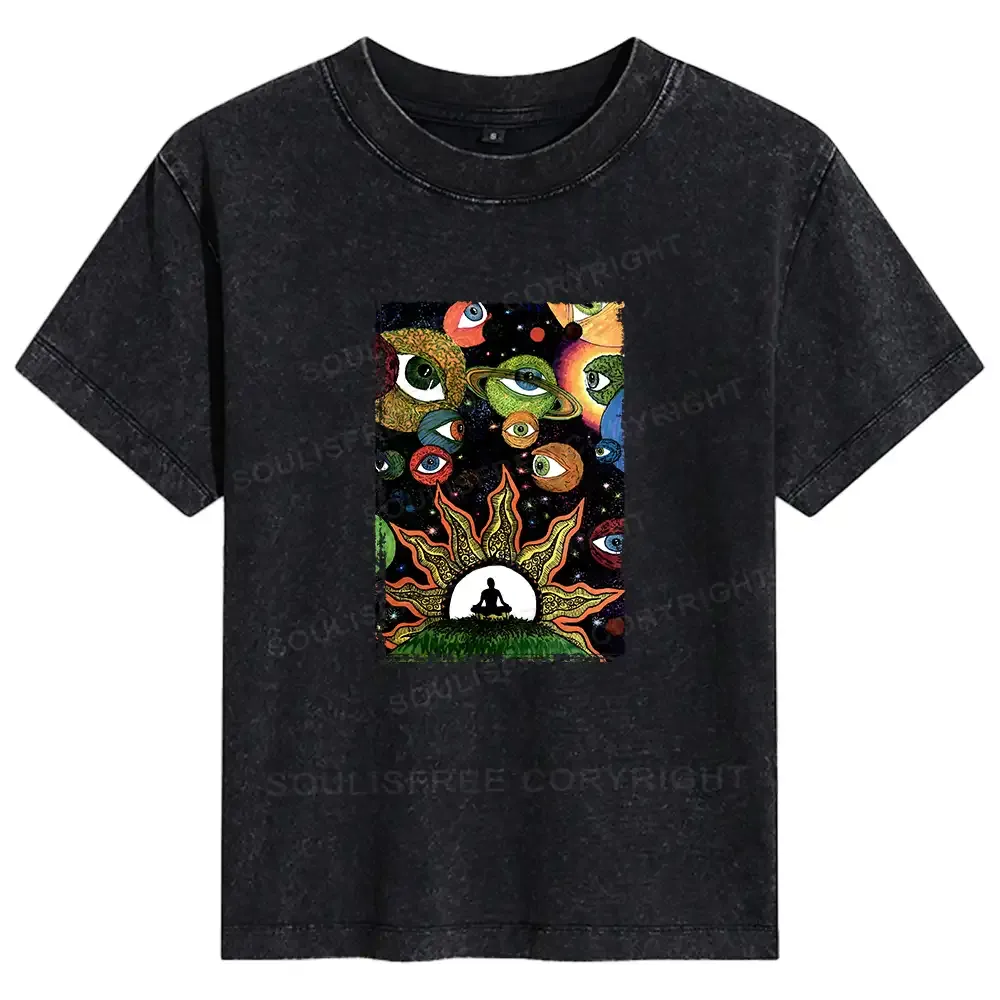 Designed Meditation Of The Sun And Moon Basic Washed T-shirt