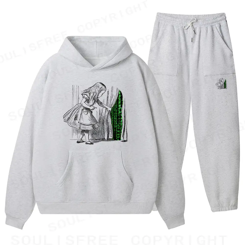 Wandering Into The Digital World Fleece Hoodie Set